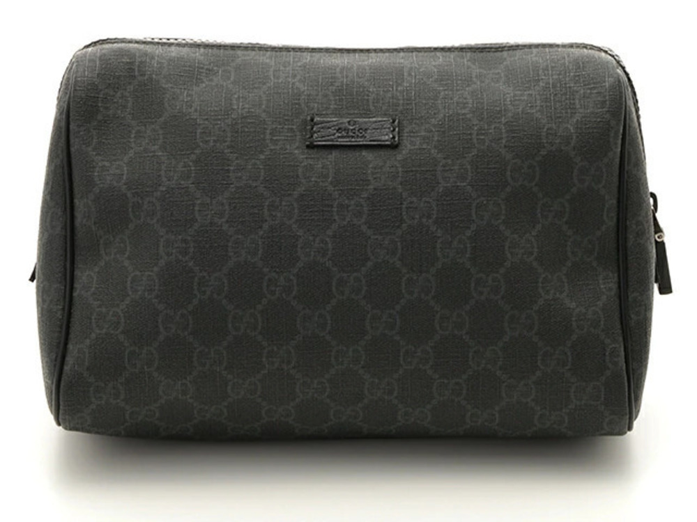 Gucci Bag Shoulder Pouch Clutch handle GG Plus Black Gray